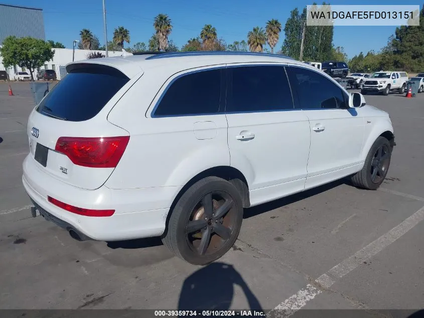 WA1DGAFE5FD013151 2015 Audi Q7 3.0T S Line Prestige