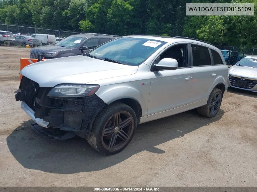 2015 Audi Q7 3.0T S Line Prestige VIN: WA1DGAFE5FD015109 Lot: 39649036