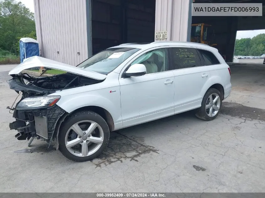 2015 Audi Q7 3.0T S Line Prestige VIN: WA1DGAFE7FD006993 Lot: 39952409