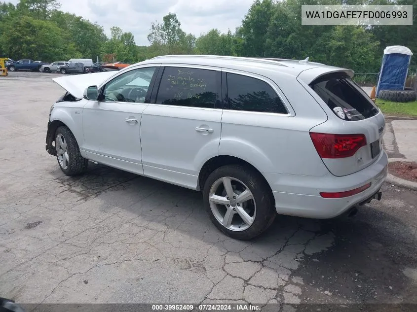 2015 Audi Q7 3.0T S Line Prestige VIN: WA1DGAFE7FD006993 Lot: 39952409