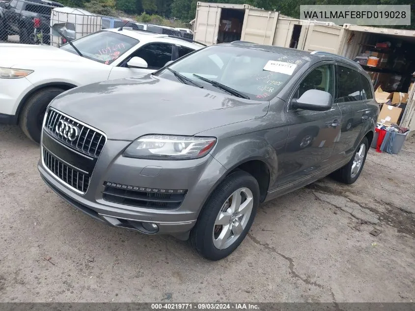 2015 Audi Q7 3.0 Tdi Premium VIN: WA1LMAFE8FD019028 Lot: 40219771