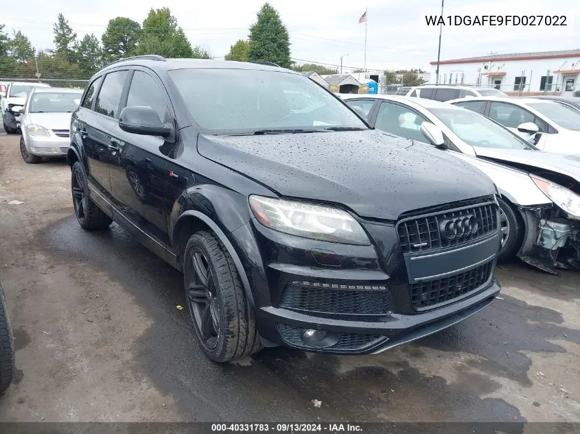 2015 Audi Q7 3.0T S Line Prestige VIN: WA1DGAFE9FD027022 Lot: 40806155