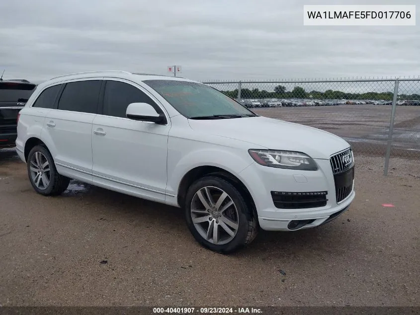 2015 Audi Q7 3.0 Tdi Premium VIN: WA1LMAFE5FD017706 Lot: 40401907