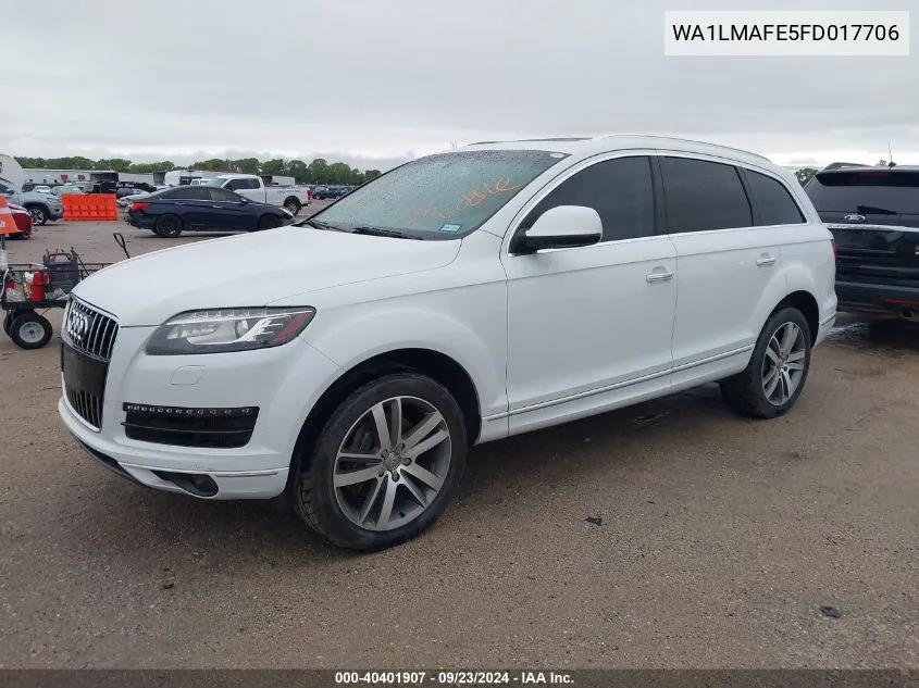 2015 Audi Q7 3.0 Tdi Premium VIN: WA1LMAFE5FD017706 Lot: 40401907