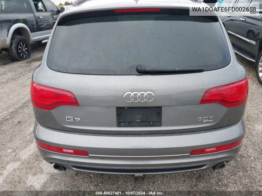 2015 Audi Q7 Prestige VIN: WA1DGAFE6FD002658 Lot: 40527401