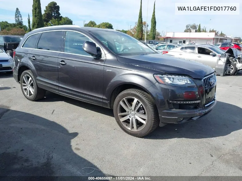 2015 Audi Q7 3.0T Premium VIN: WA1LGAFE1FD017760 Lot: 40655657