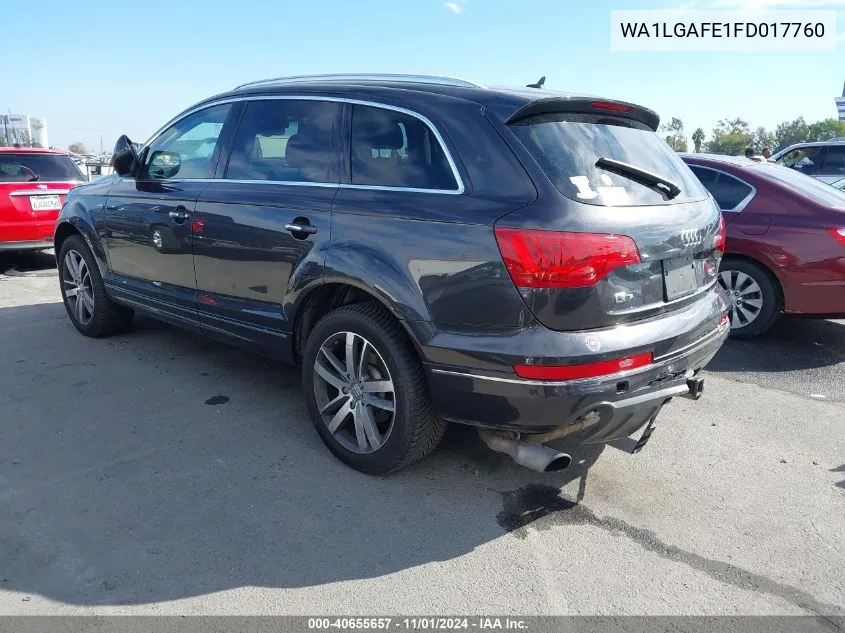 2015 Audi Q7 3.0T Premium VIN: WA1LGAFE1FD017760 Lot: 40655657