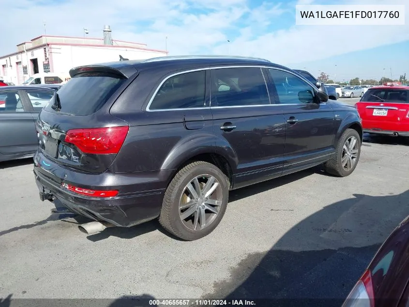 2015 Audi Q7 3.0T Premium VIN: WA1LGAFE1FD017760 Lot: 40655657