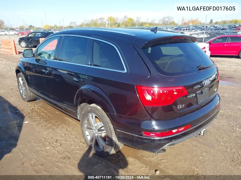 2015 Audi Q7 3.0T Premium VIN: WA1LGAFE0FD017605 Lot: 40711191