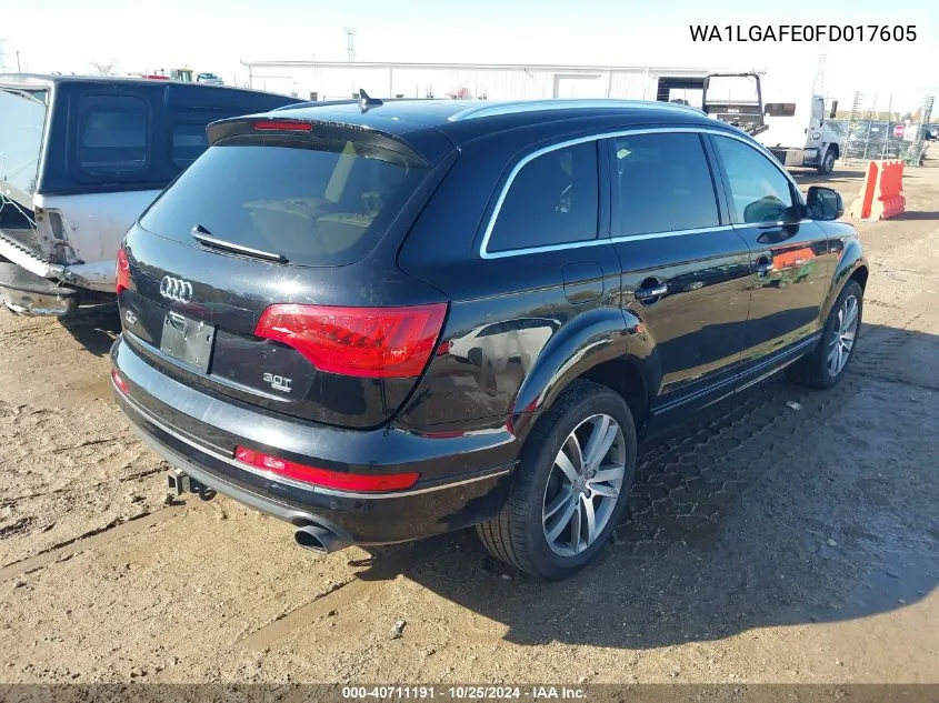 2015 Audi Q7 3.0T Premium VIN: WA1LGAFE0FD017605 Lot: 40711191