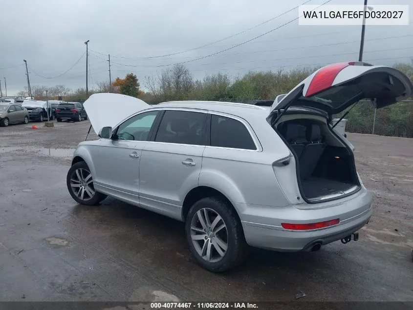 2015 Audi Q7 3.0T Premium VIN: WA1LGAFE6FD032027 Lot: 40774467