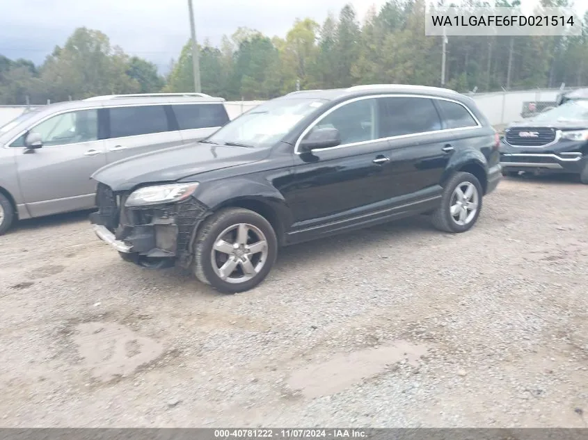 2015 Audi Q7 3.0T Premium VIN: WA1LGAFE6FD021514 Lot: 40781222