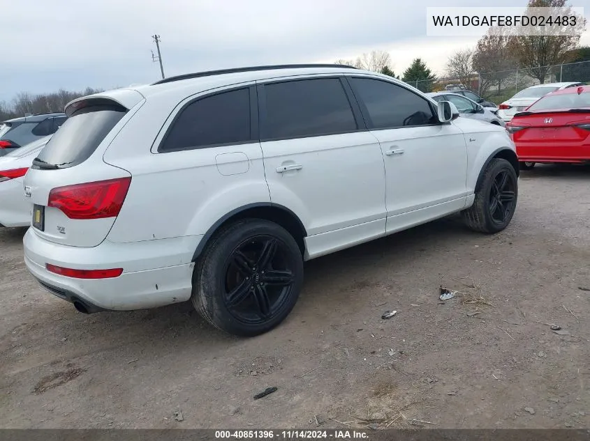 2015 Audi Q7 3.0T S Line Prestige VIN: WA1DGAFE8FD024483 Lot: 40851396