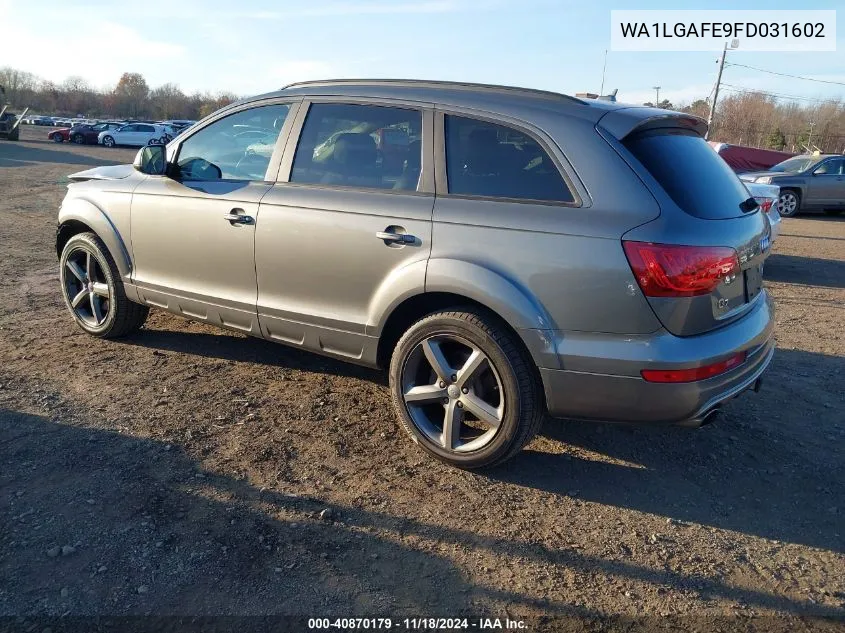 2015 Audi Q7 3.0T Premium VIN: WA1LGAFE9FD031602 Lot: 40870179