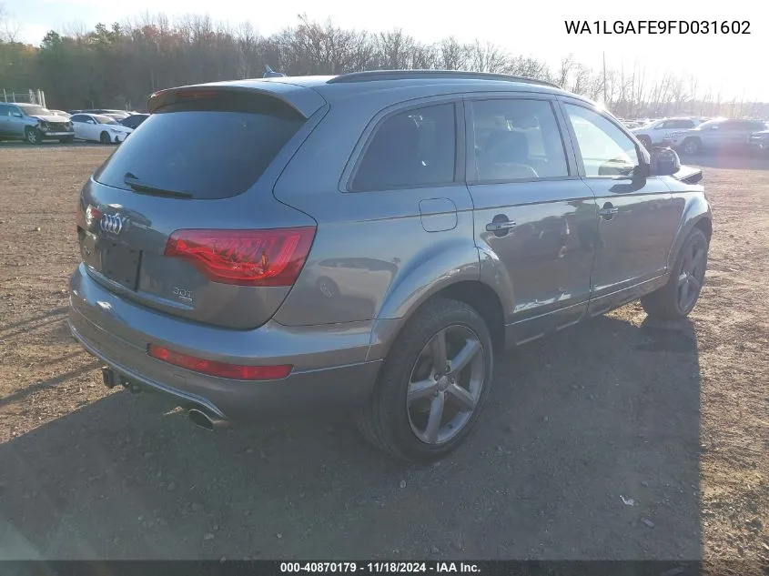 2015 Audi Q7 3.0T Premium VIN: WA1LGAFE9FD031602 Lot: 40870179