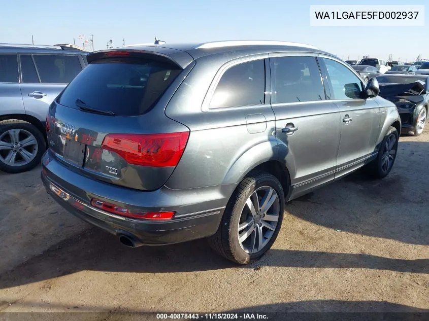 2015 Audi Q7 3.0T Premium VIN: WA1LGAFE5FD002937 Lot: 40878443