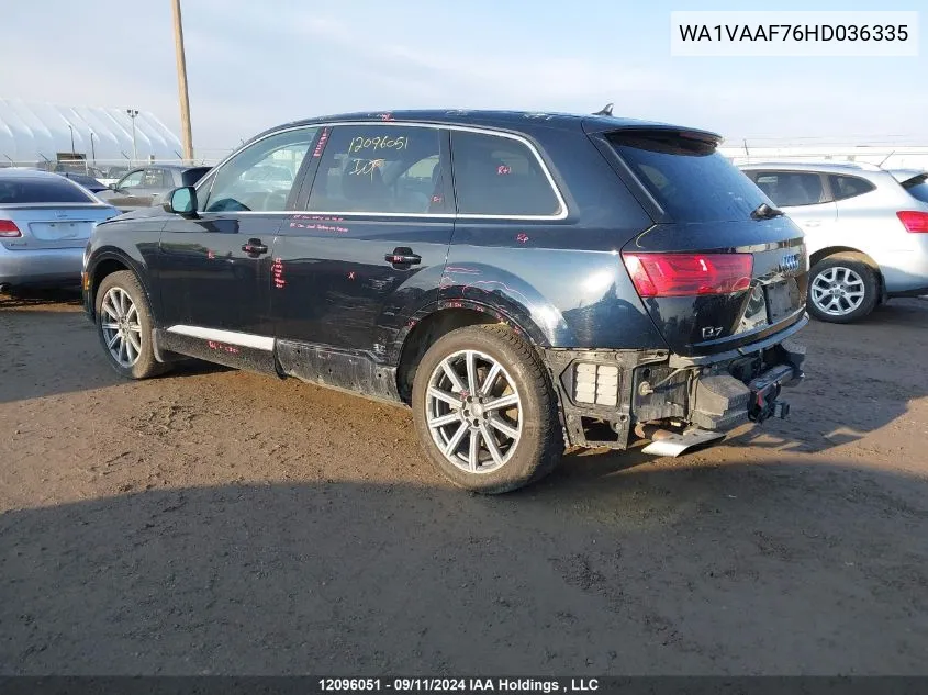 2017 Audi Q7 VIN: WA1VAAF76HD036335 Lot: 12096051