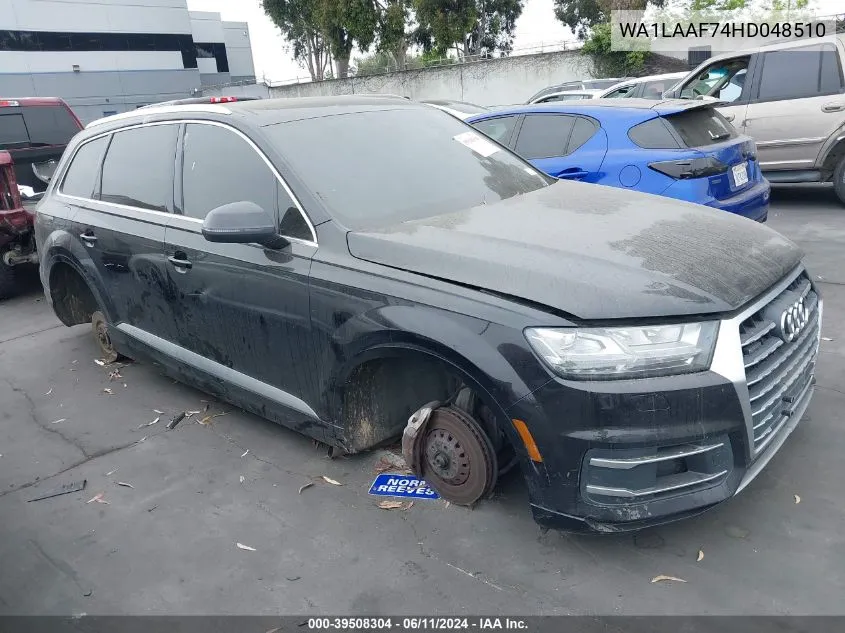 2017 Audi Q7 3.0T Premium VIN: WA1LAAF74HD048510 Lot: 39508304