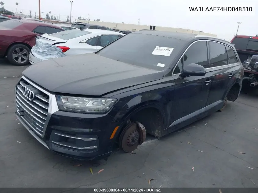 2017 Audi Q7 3.0T Premium VIN: WA1LAAF74HD048510 Lot: 39508304