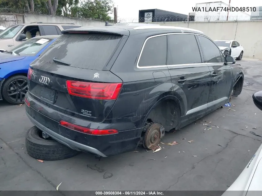 2017 Audi Q7 3.0T Premium VIN: WA1LAAF74HD048510 Lot: 39508304