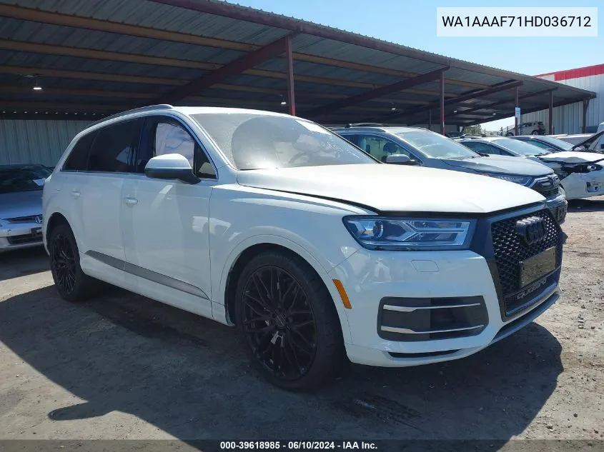 WA1AAAF71HD036712 2017 Audi Q7 3.0T Premium