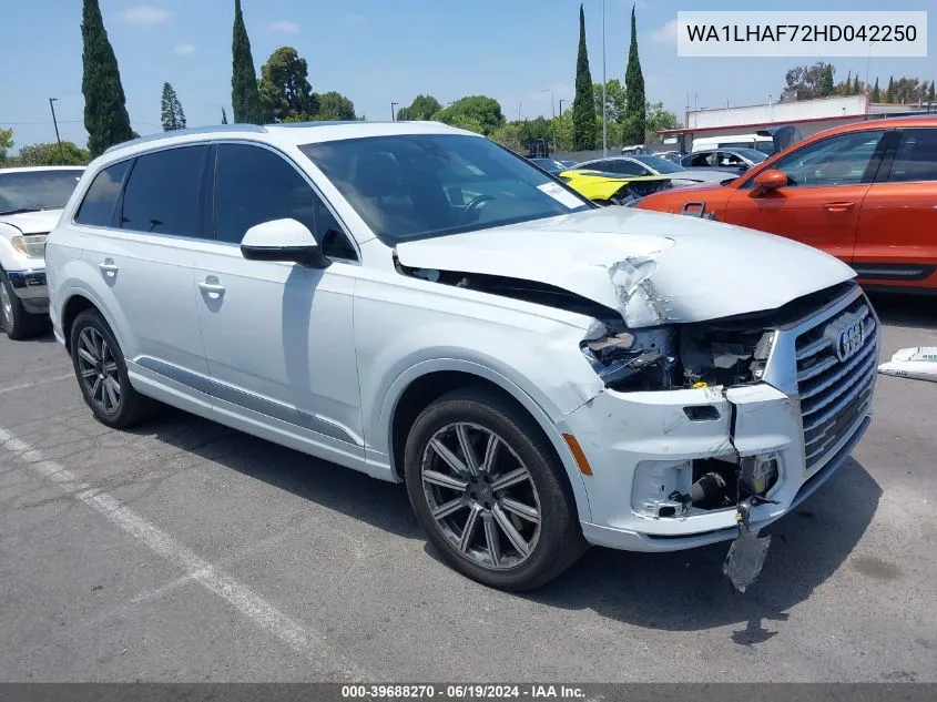 2017 Audi Q7 2.0T Premium VIN: WA1LHAF72HD042250 Lot: 39688270