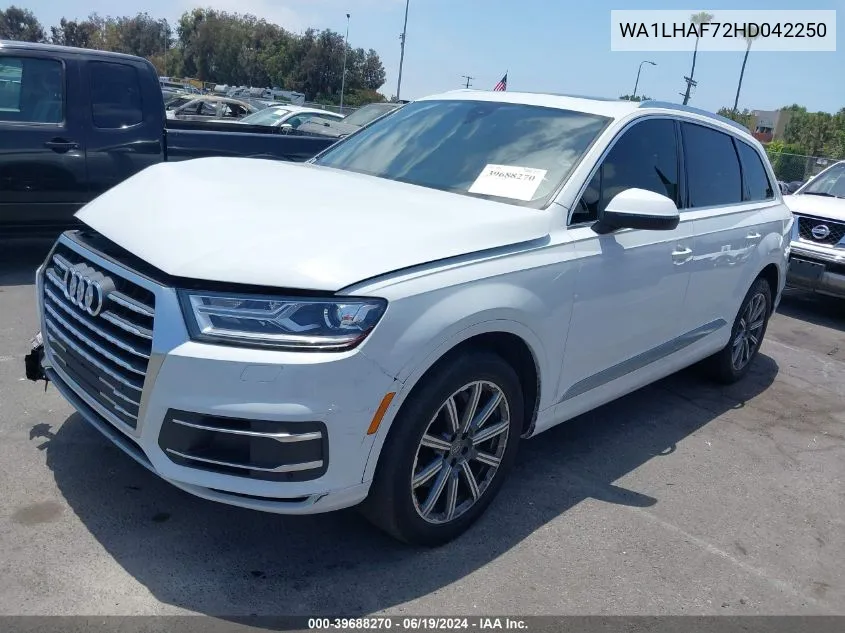 2017 Audi Q7 2.0T Premium VIN: WA1LHAF72HD042250 Lot: 39688270