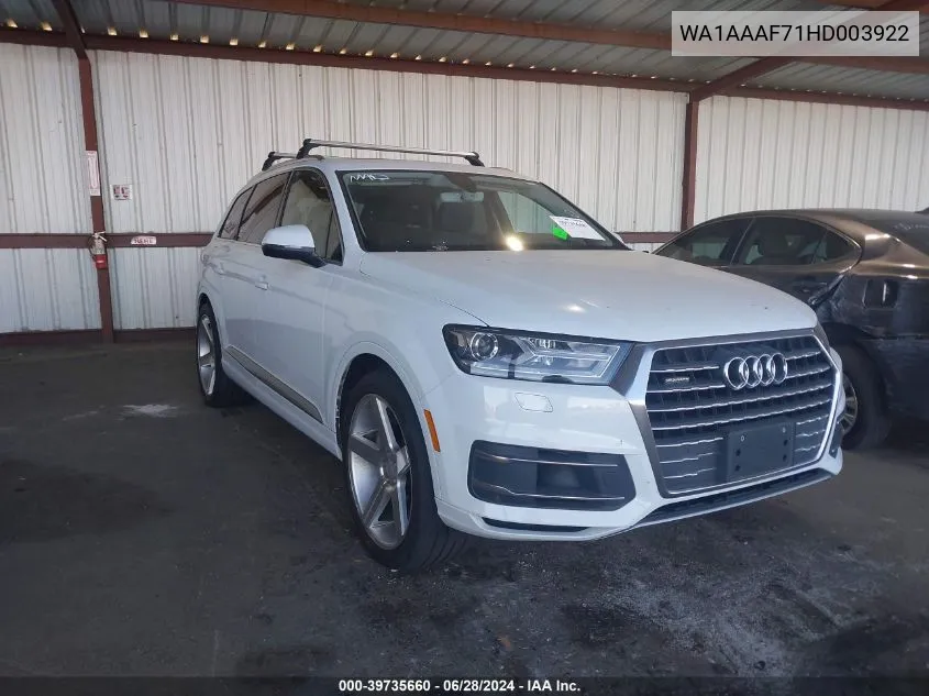 WA1AAAF71HD003922 2017 Audi Q7 3.0T Premium