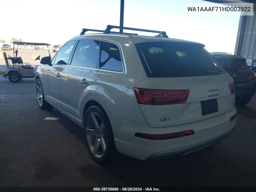 WA1AAAF71HD003922 2017 Audi Q7 3.0T Premium