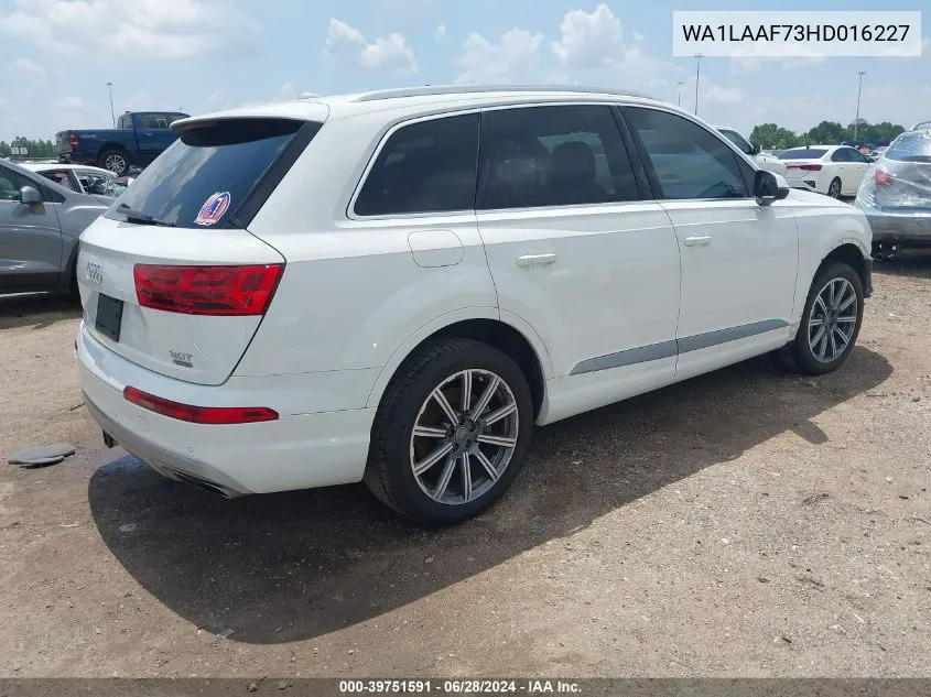 2017 Audi Q7 3.0T Premium VIN: WA1LAAF73HD016227 Lot: 39751591