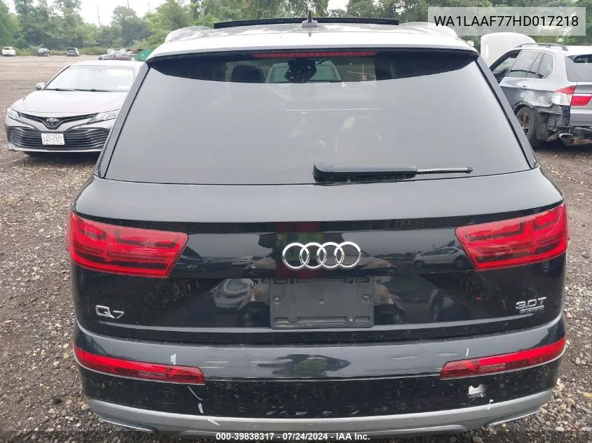 2017 Audi Q7 3.0T Premium VIN: WA1LAAF77HD017218 Lot: 39838317