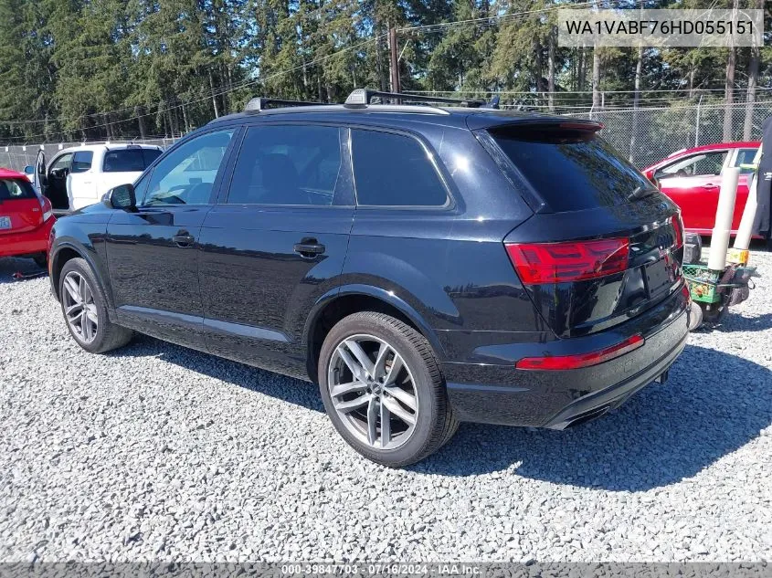 2017 Audi Q7 3.0T Premium VIN: WA1VABF76HD055151 Lot: 39847703