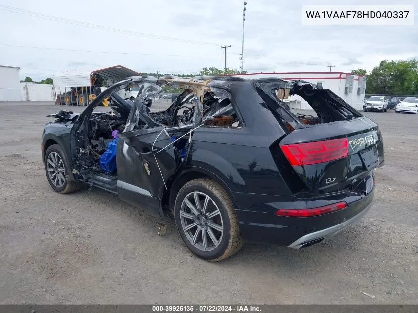 2017 Audi Q7 3.0T Premium VIN: WA1VAAF78HD040337 Lot: 39925135