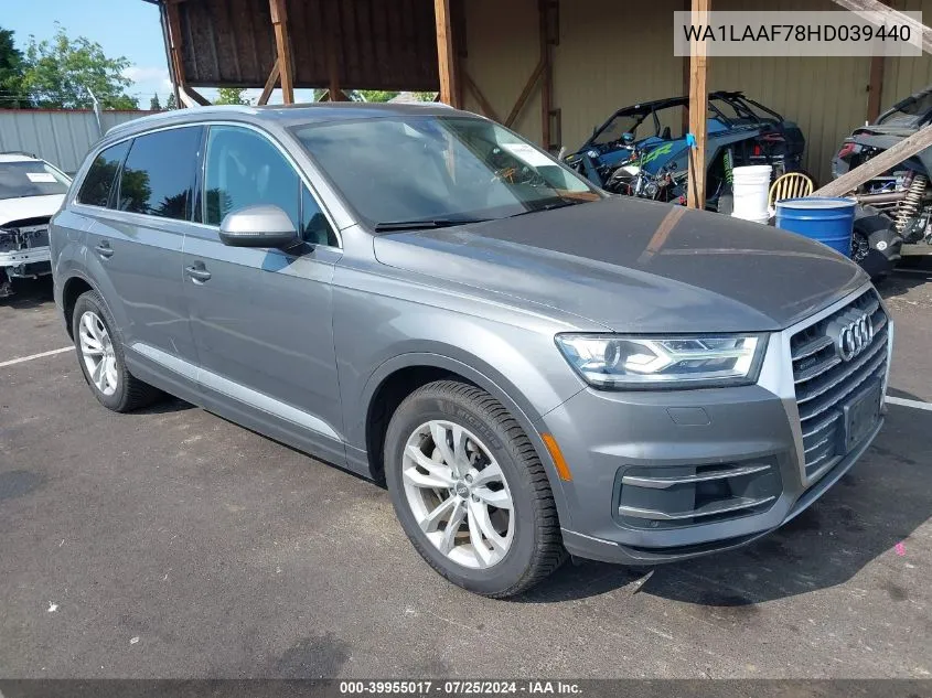 2017 Audi Q7 3.0T Premium VIN: WA1LAAF78HD039440 Lot: 39955017