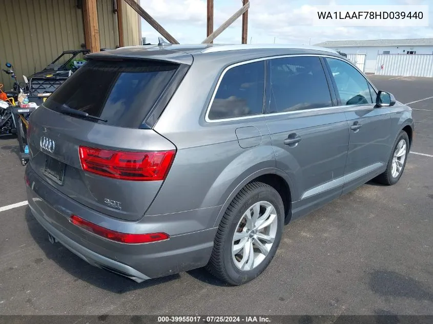 2017 Audi Q7 3.0T Premium VIN: WA1LAAF78HD039440 Lot: 39955017