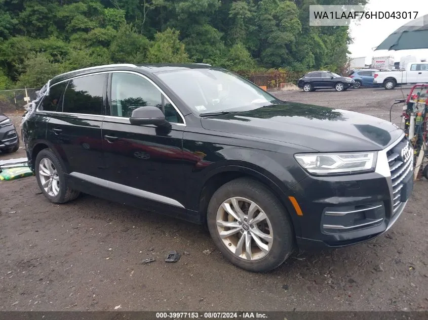 2017 Audi Q7 3.0T Premium VIN: WA1LAAF76HD043017 Lot: 39977153