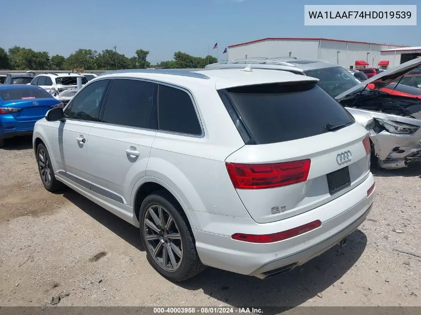 2017 Audi Q7 3.0T Premium VIN: WA1LAAF74HD019539 Lot: 40003958