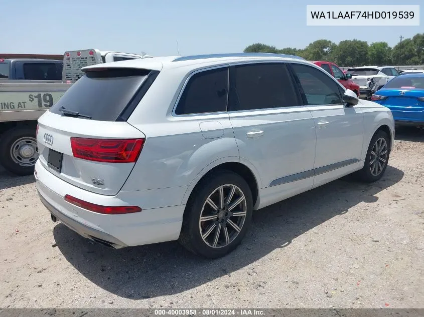 2017 Audi Q7 3.0T Premium VIN: WA1LAAF74HD019539 Lot: 40003958