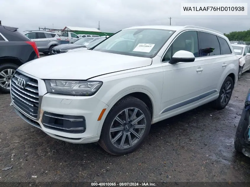 2017 Audi Q7 3.0T Premium VIN: WA1LAAF76HD010938 Lot: 40010065