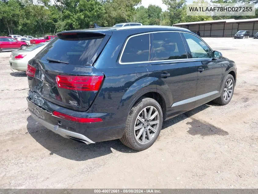 2017 Audi Q7 3.0T Premium VIN: WA1LAAF78HD027255 Lot: 40072661