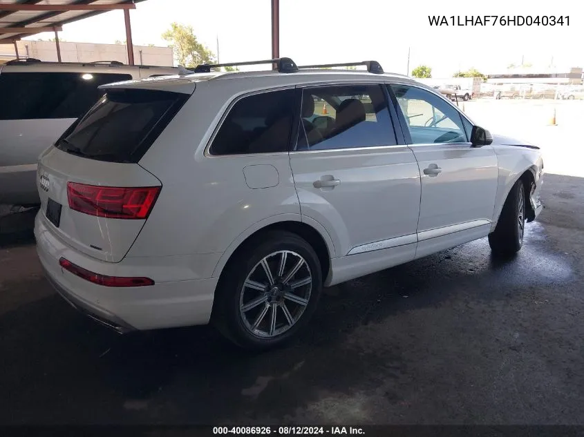 2017 Audi Q7 2.0T Premium VIN: WA1LHAF76HD040341 Lot: 40086926