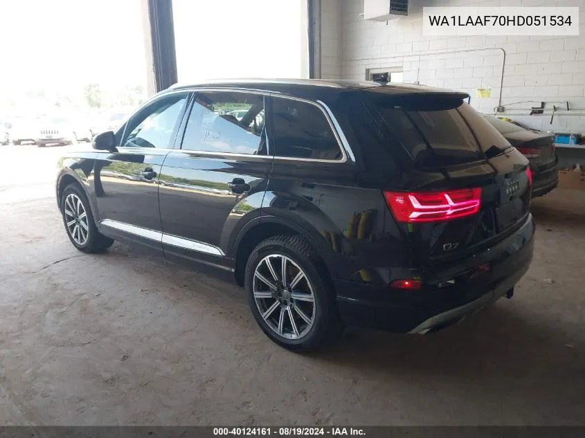 2017 Audi Q7 3.0T Premium VIN: WA1LAAF70HD051534 Lot: 40124161