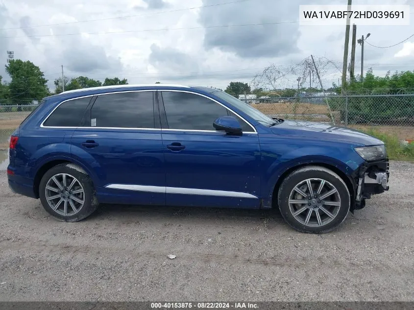 WA1VABF72HD039691 2017 Audi Q7 3.0T Premium