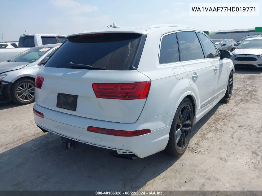 2017 Audi Q7 3.0T Premium VIN: WA1VAAF77HD019771 Lot: 40156328