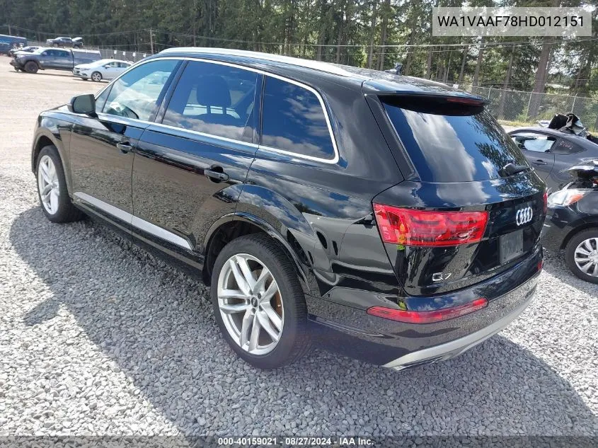 WA1VAAF78HD012151 2017 Audi Q7 3.0T Premium