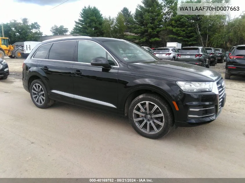 2017 Audi Q7 3.0T Premium VIN: WA1LAAF70HD007663 Lot: 40169782