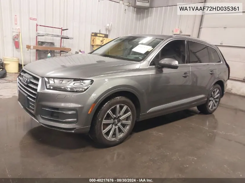 2017 Audi Q7 3.0T Premium VIN: WA1VAAF72HD035361 Lot: 40217676