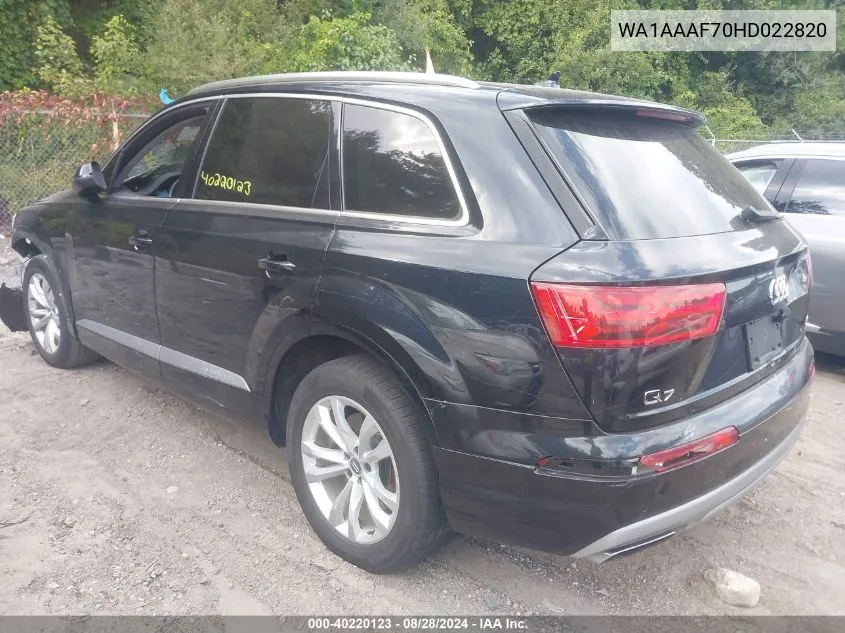 WA1AAAF70HD022820 2017 Audi Q7 3.0T Premium