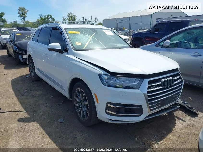 WA1VAAF75HD011359 2017 Audi Q7 3.0T Premium