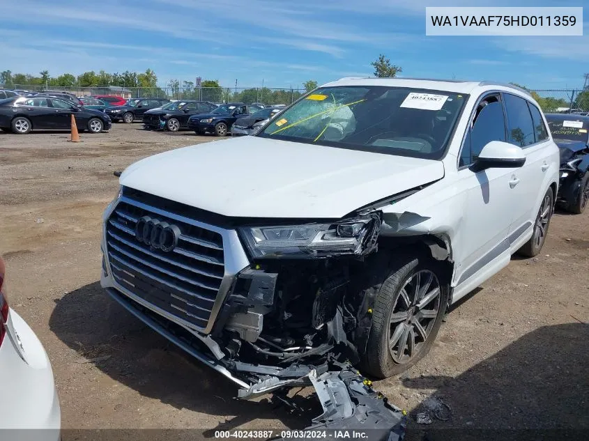 WA1VAAF75HD011359 2017 Audi Q7 3.0T Premium